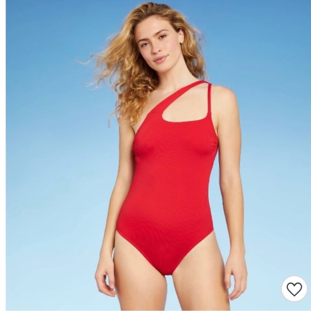 Shade & Shore Red Asymmetrical One Piece